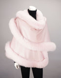 Cashmere Medium Round Cape - Pink