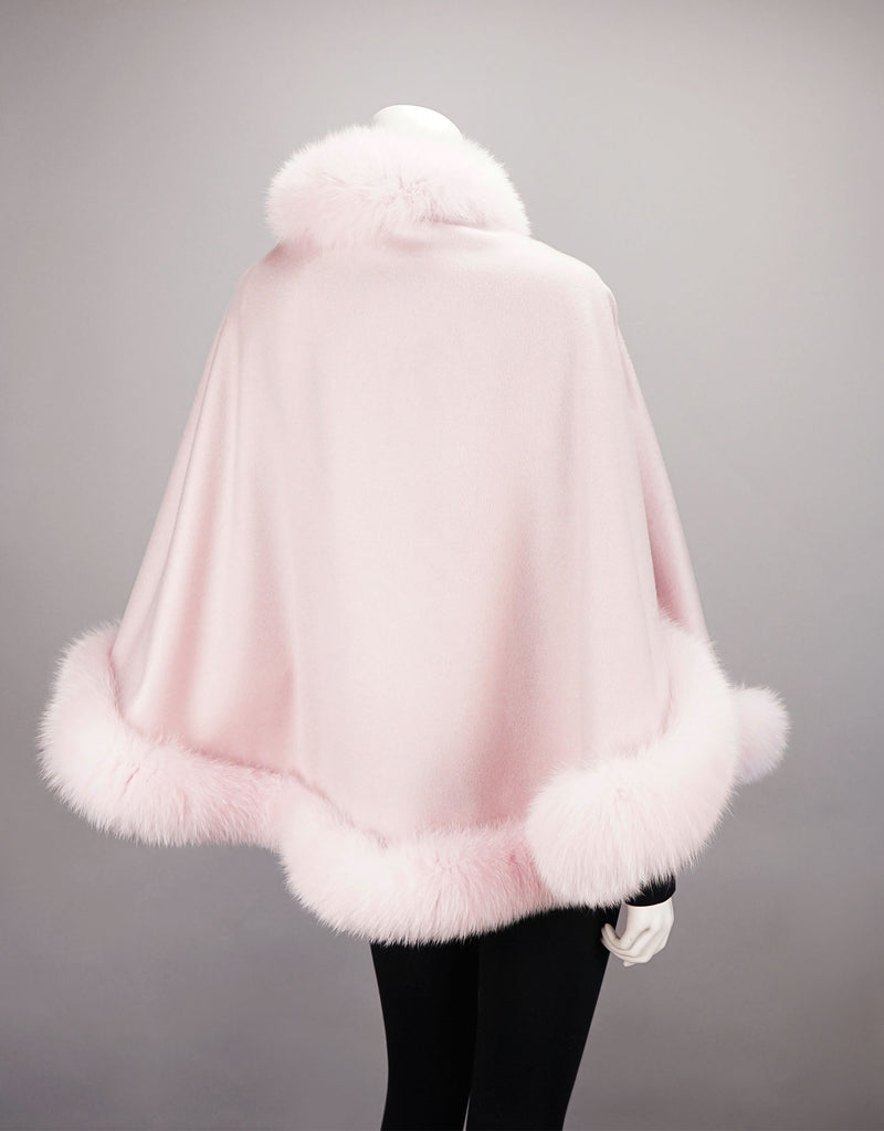 Cashmere Medium Round Cape - Pink