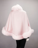 Cashmere Medium Round Cape - Pink