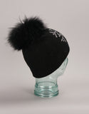 Embellished Snowflake Hat- Black