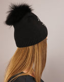 Embellished Snowflake Hat- Black