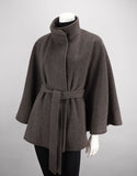 Belted Modern Cape/Jacket - Brown Melange