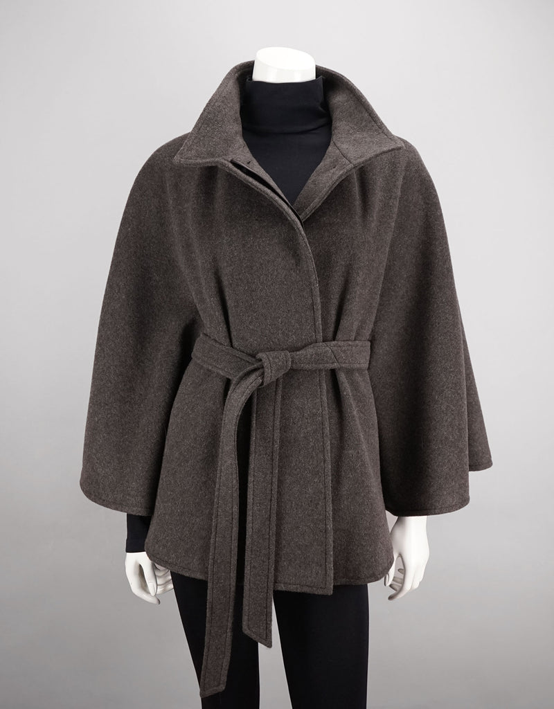Belted Modern Cape/Jacket - Brown Melange