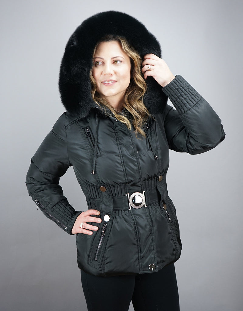 Belted Sporty Jacket-Black
