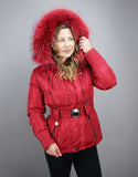 Belted Sporty Jacket-Red