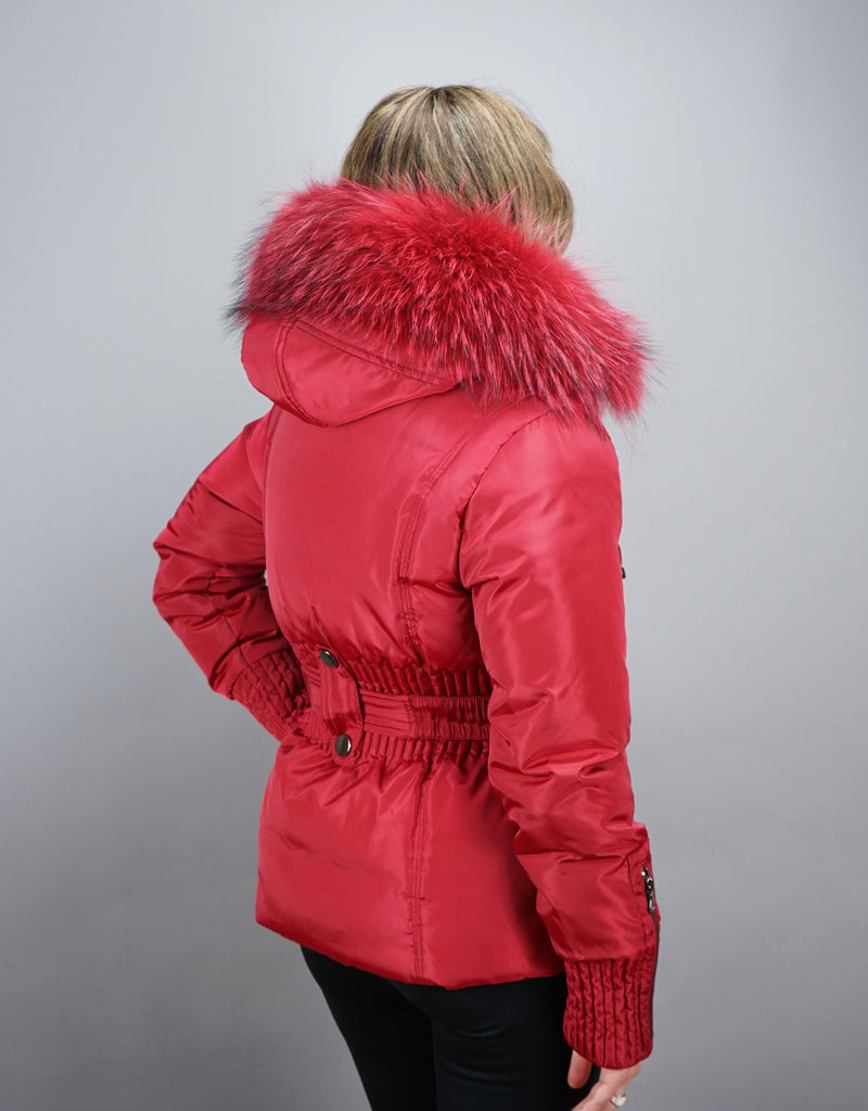 Belted Sporty Jacket-Red