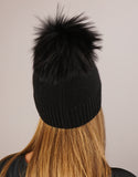 Circle Flower Rhinestone Hat- Black
