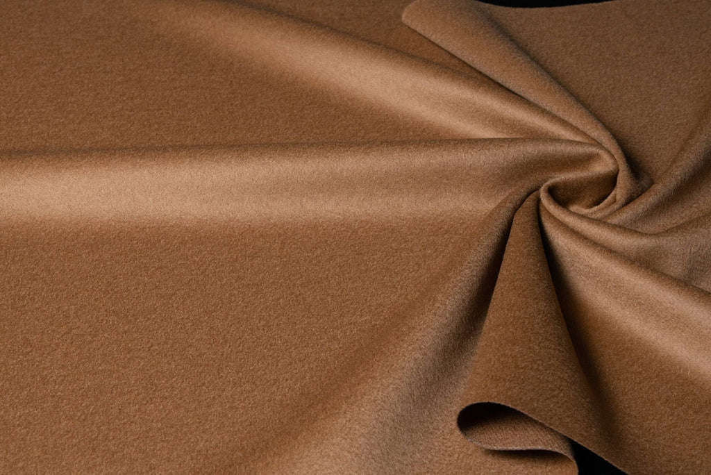 Cashmere Blend Mandarin Collar Cape- Camel