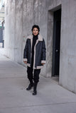 Long Reversible Shearling Bomber Jacket