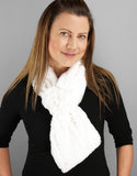 Cable Rex Scarf with Loop - White
