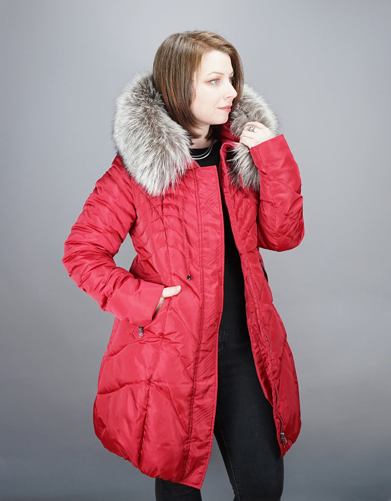 Fitted Down Stroller - Red Silver