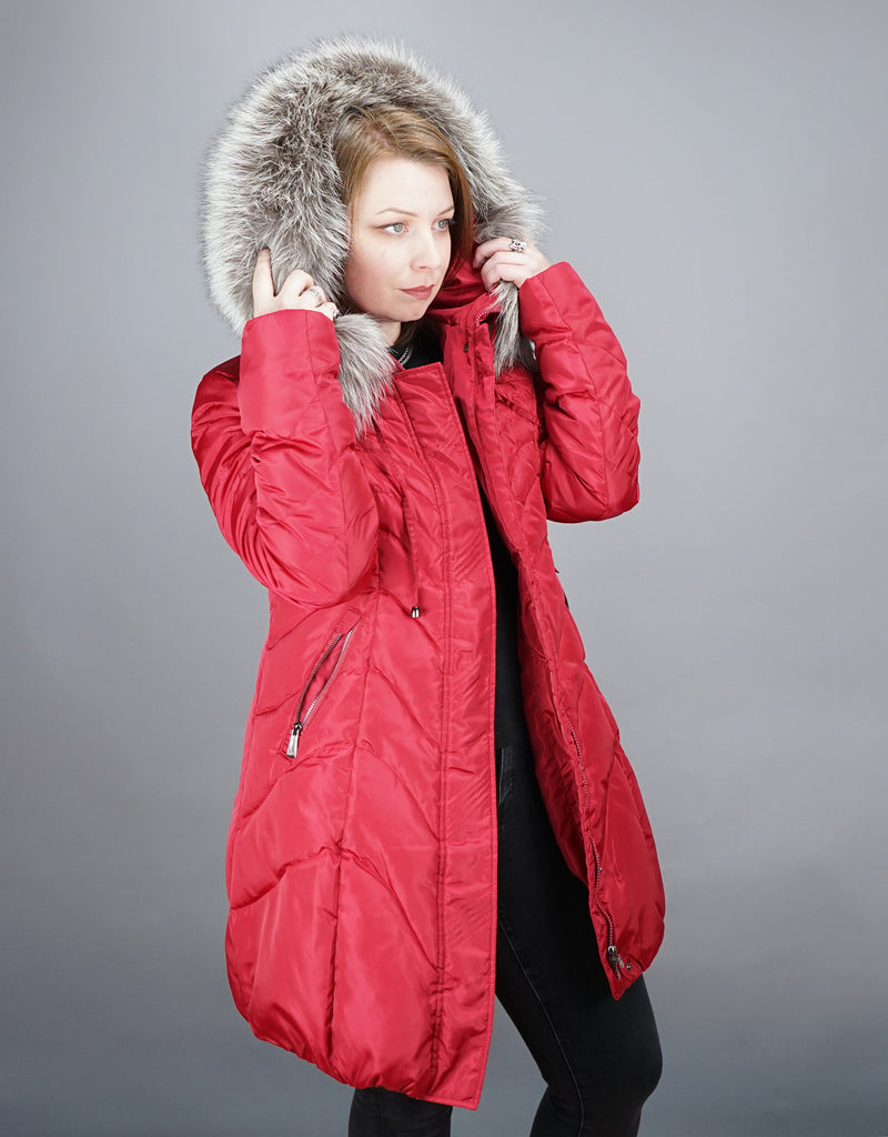 Fitted Down Stroller - Red Silver