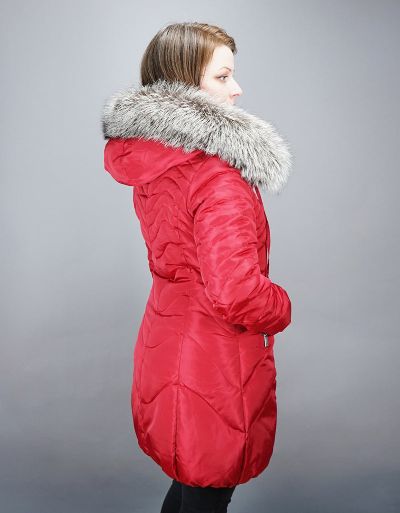 Fitted Down Stroller - Red Silver