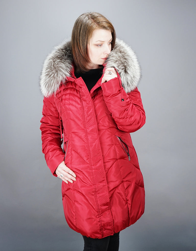 Fitted Down Stroller - Red Silver