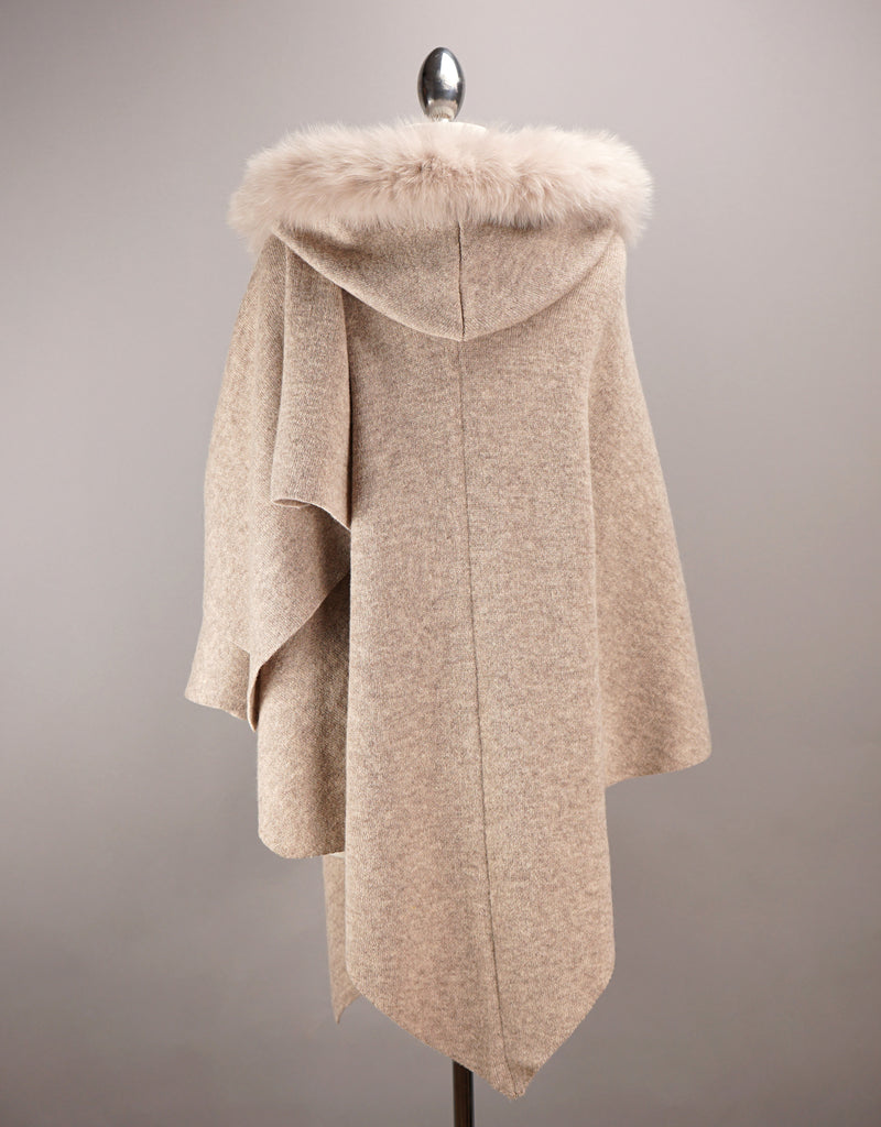 Hooded Wrap with Loop "Pull Thru" - Beige