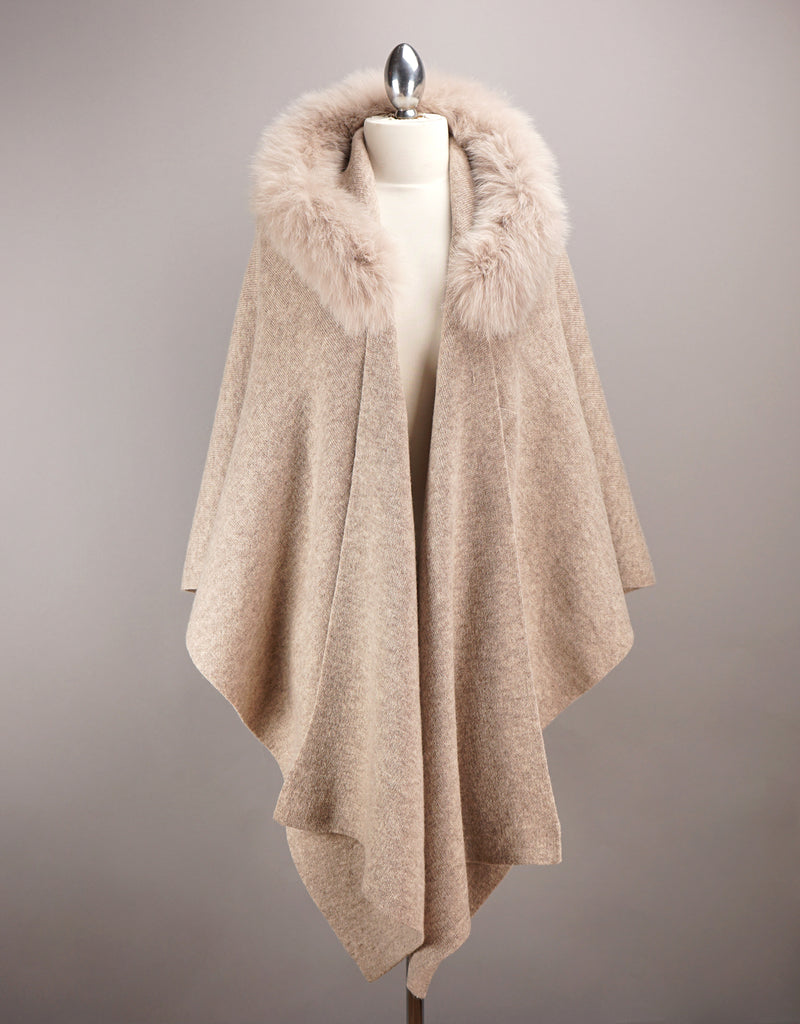 Hooded Wrap with Loop "Pull Thru" - Beige