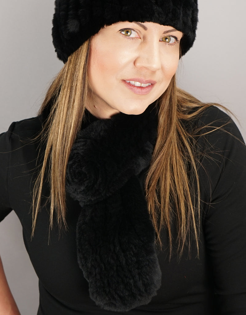 Rosette Scarf - Black