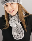 Rosette Scarf - Black Snow