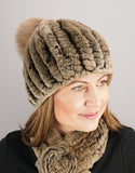 Classic Pom Pom Hat - Brown Camel Taupe