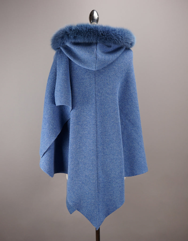 Hooded Wrap with Loop "Pull Thru" - Denim Blue