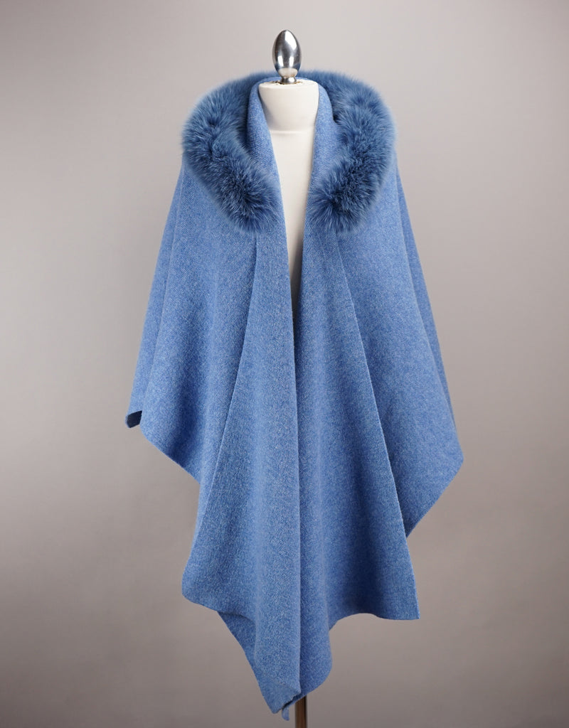 Hooded Wrap with Loop "Pull Thru" - Denim Blue