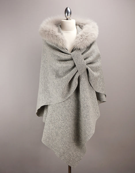 Hooded Wrap with Loop "Pull Thru" - Light Grey