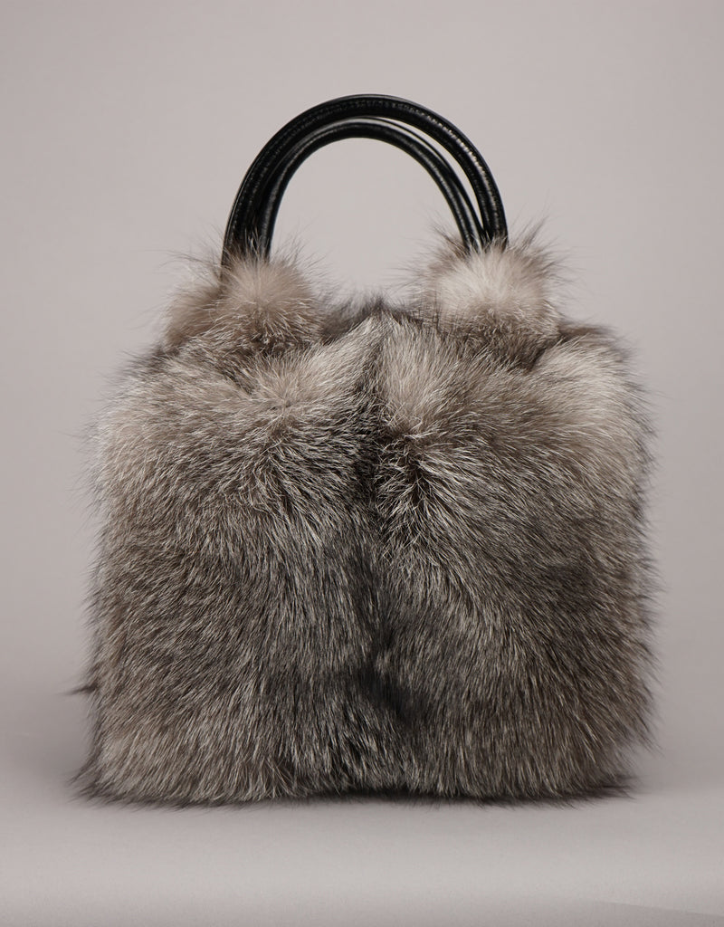 Double Handled Fox Bag - Silver