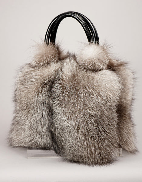 Double Handled Fox Bag - Silver