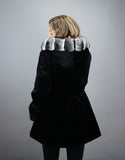 Sheared Mink Hooded Reversible Jacket with Chinchilla Trim