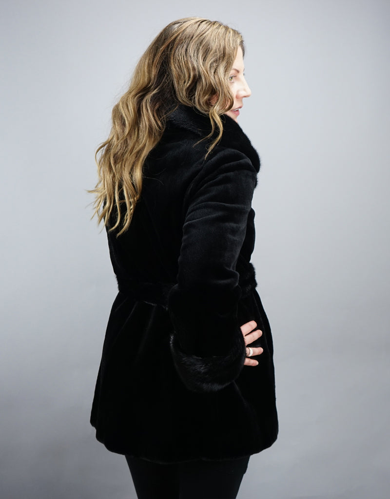 Sheared Mink Belted Jacket