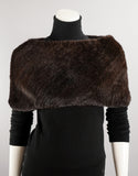 Minktail Stretch Cowl/ Shrug - Dark Brown