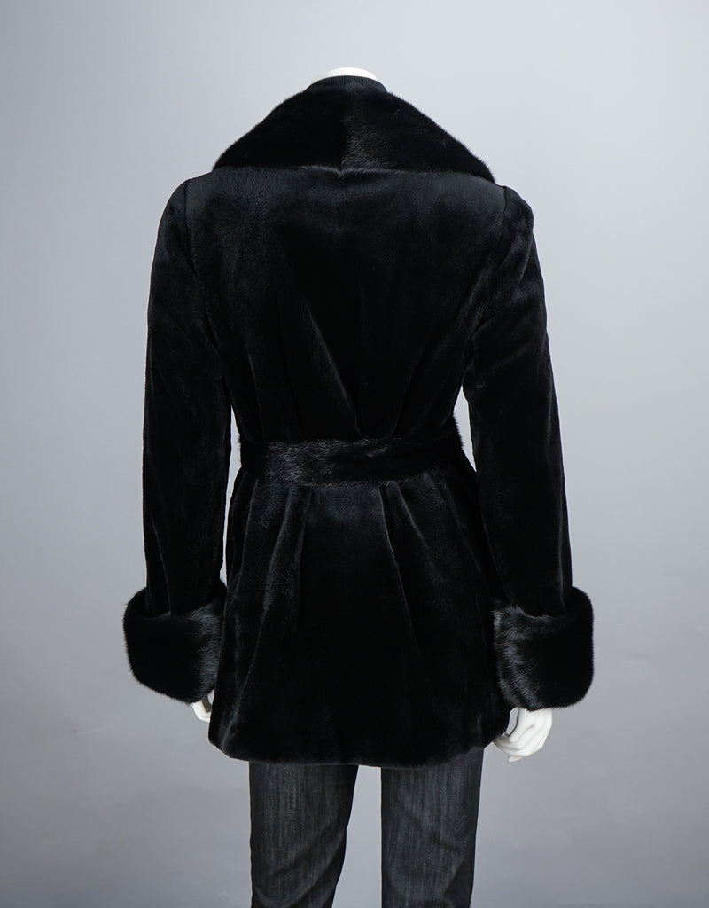 Sheared Mink Belted Jacket