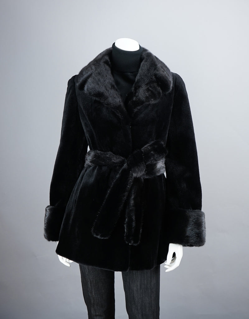 Sheared Mink Belted Jacket