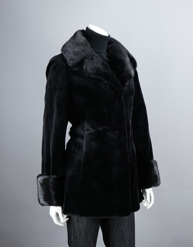 Sheared Mink Belted Jacket