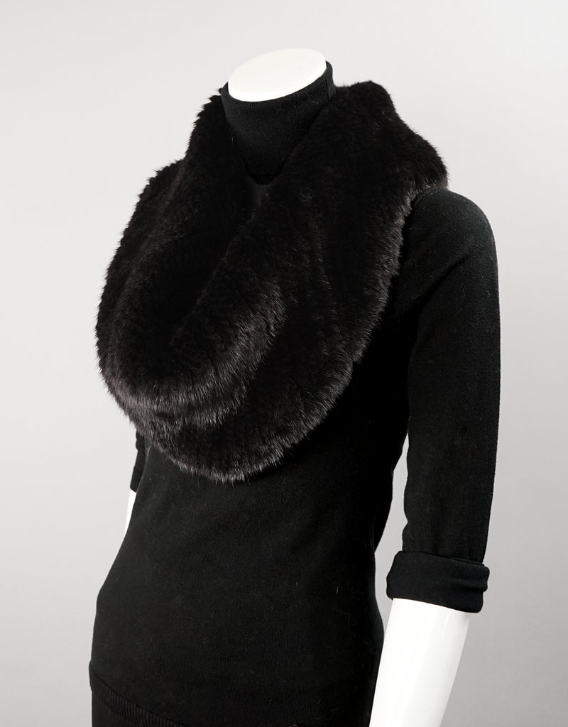 Minktail Stretch Cowl/ Shrug - Black