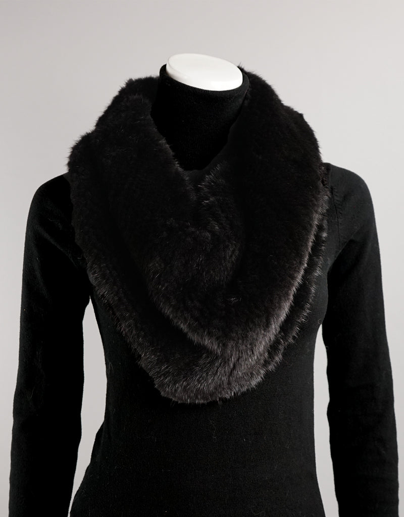 Minktail Stretch Cowl/ Shrug - Black