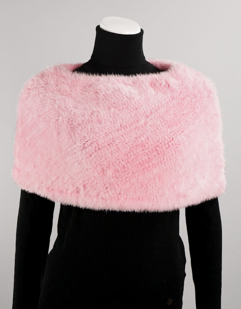 Minktail Stretch Cowl/ Shrug - Pink