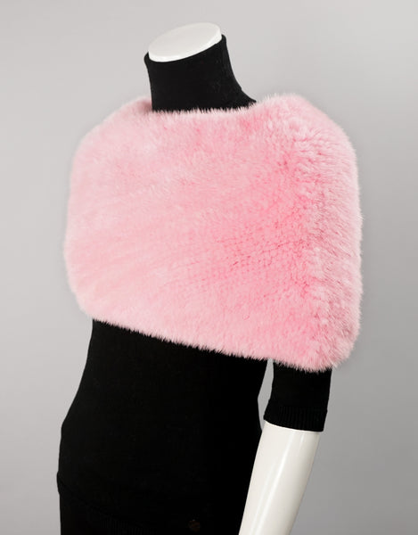 Minktail Stretch Cowl/ Shrug - Pink