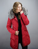 Fitted Down Stroller - Red Silver