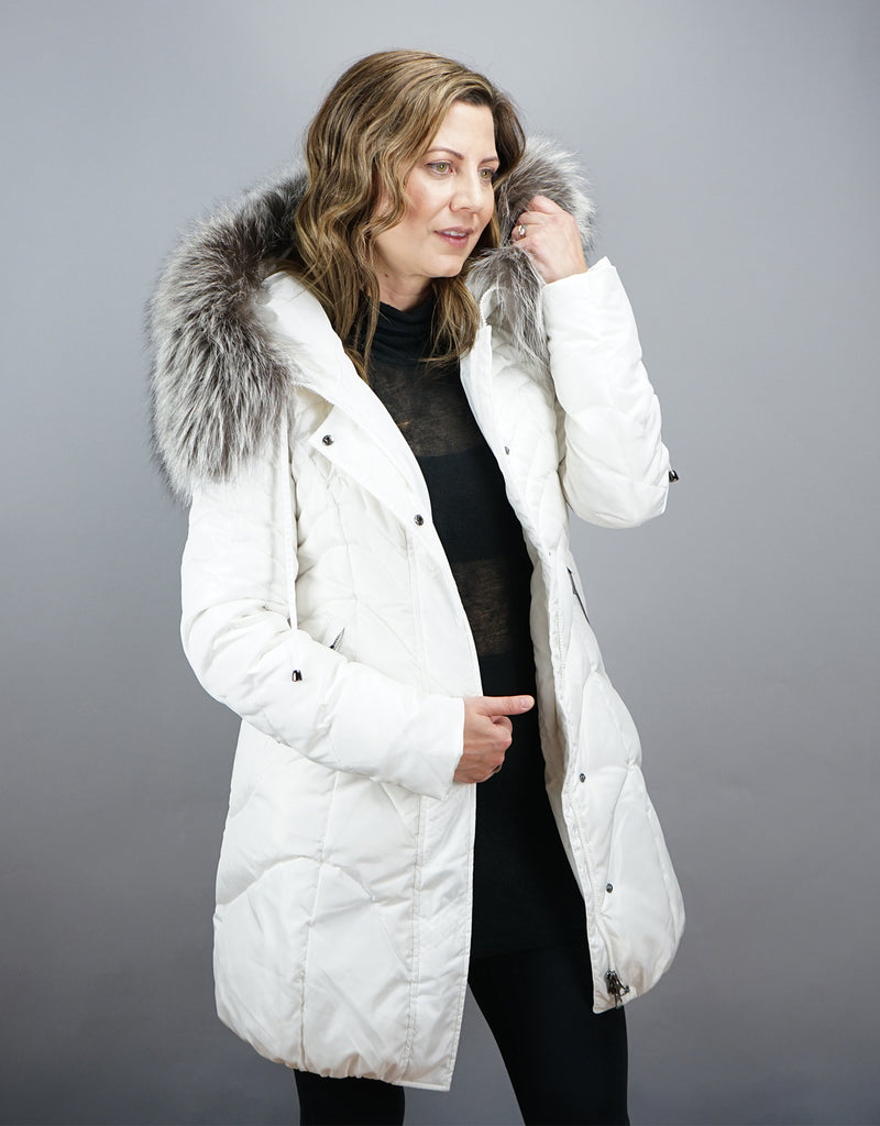 Fitted Down Stroller - White Silver