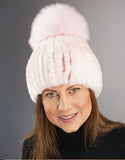 Oversize Pom Pom Stretch Rex Hat - Pink