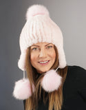 Novel Tri-Pom Stretch Rex Hat - Pink