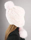 Novel Tri-Pom Stretch Rex Hat - Pink