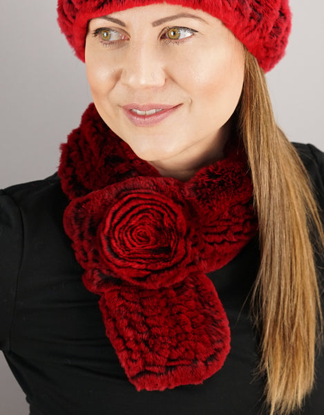 Rosette Scarf - Red Black