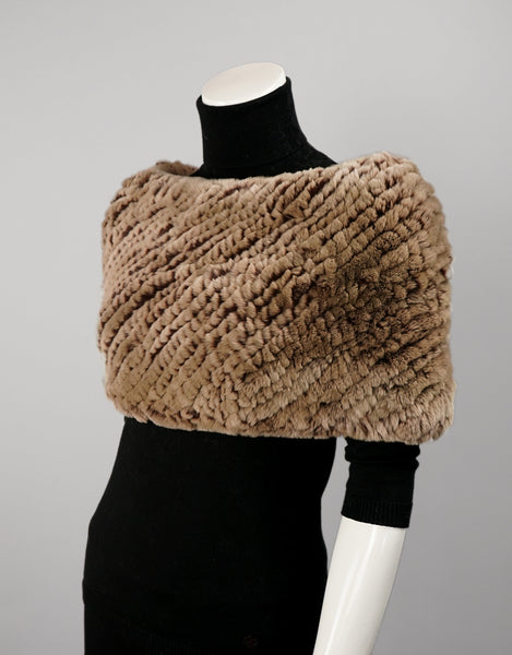 Stretch Cowl- Brown Camel Taupe