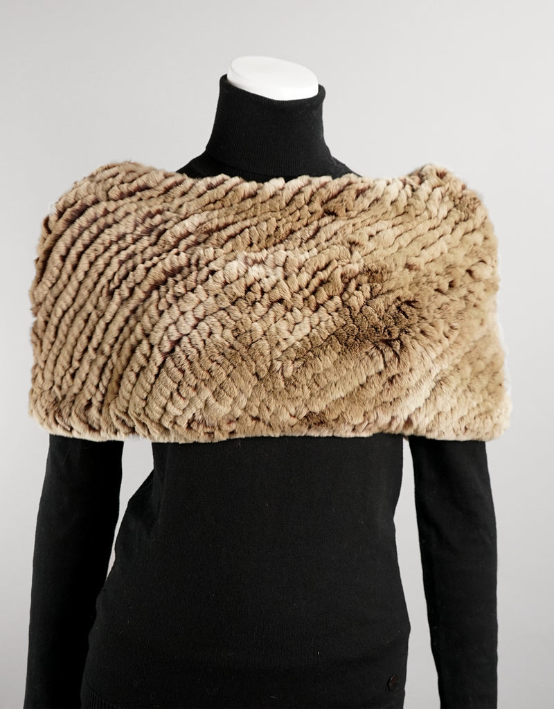 Stretch Cowl- Brown Camel Taupe