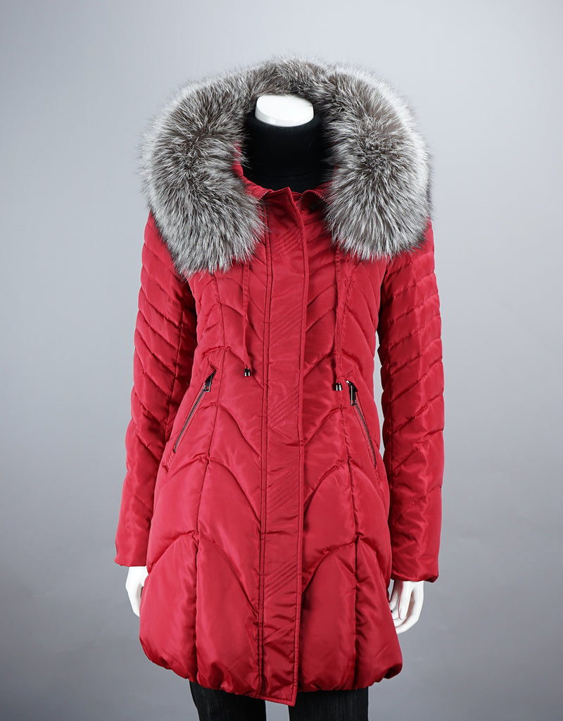 Fitted Down Stroller - Red Silver