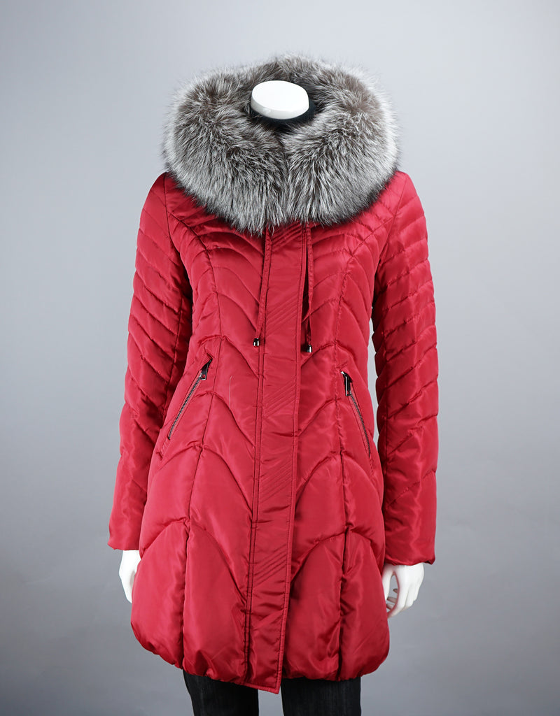 Fitted Down Stroller - Red Silver