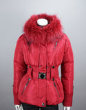 Belted Sporty Jacket-Red