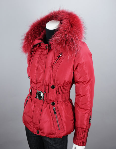 Belted Sporty Jacket-Red